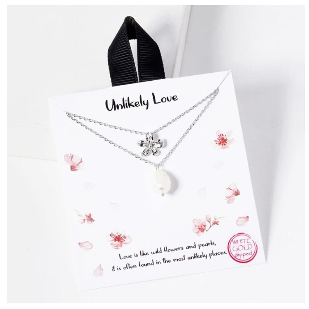 160. Unlikely Love White Gold Dipped Necklace